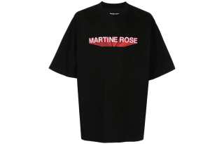Martine Rose T Shirts Unisex Black Crew Neck Moderate Straight Fit