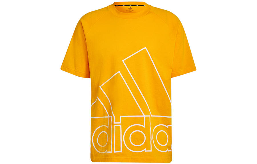 Adidas Adidas T Shirts Unisex Orange Crew Neck Moderate Straight Fit