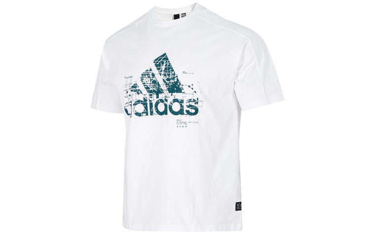 Adidas Adidas T Shirts Men's White Crew Neck Moderate Straight Fit