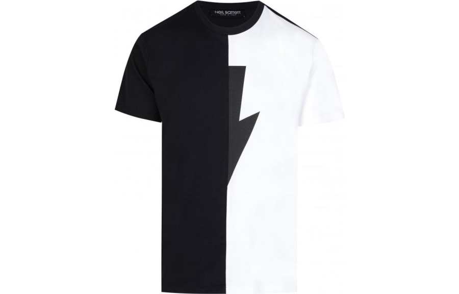 Neil Barrett T Shirts Men's Black Crew Neck Moderate Straight Fit