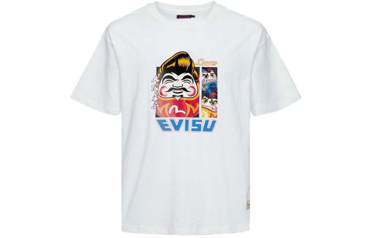 EVISU EVISU T Shirts Men's White Crew Neck Moderate