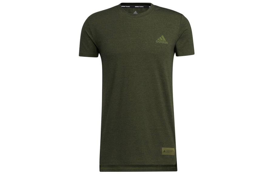 Adidas Adidas T Shirts Men's Green Crew Neck Moderate Straight Fit