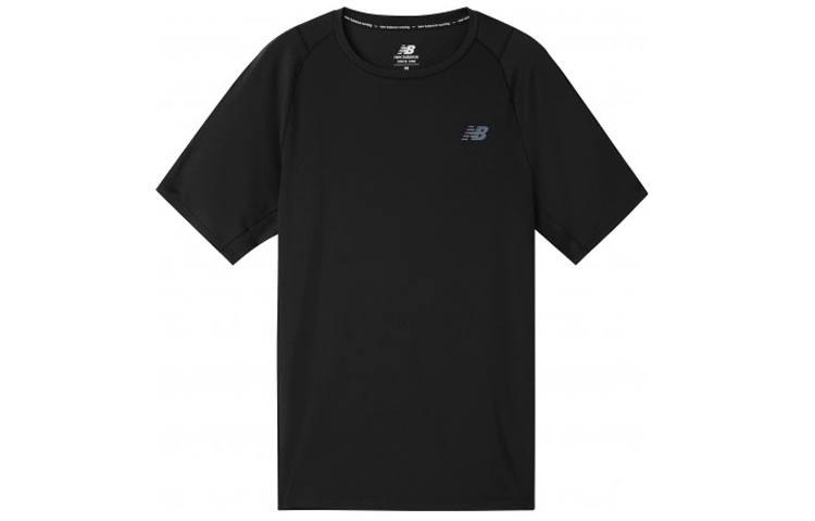 New Balance New Balance T Shirts Men's Black Crew Neck Moderate Straight Fit