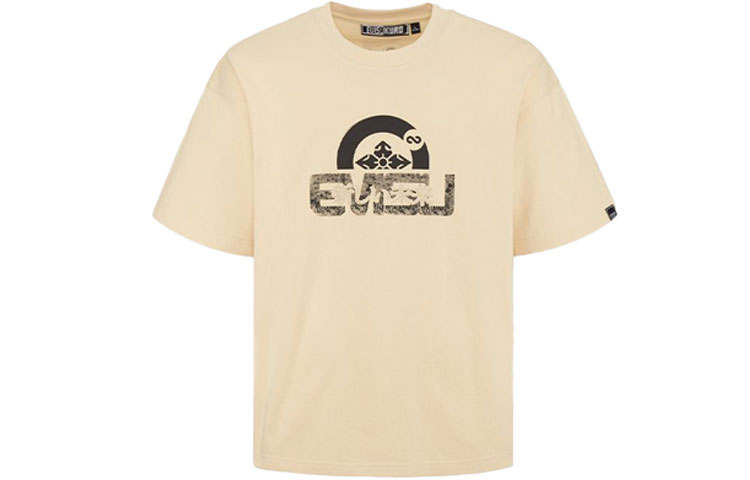 EVISU T Shirts Men's Apricot Crew Neck Moderate