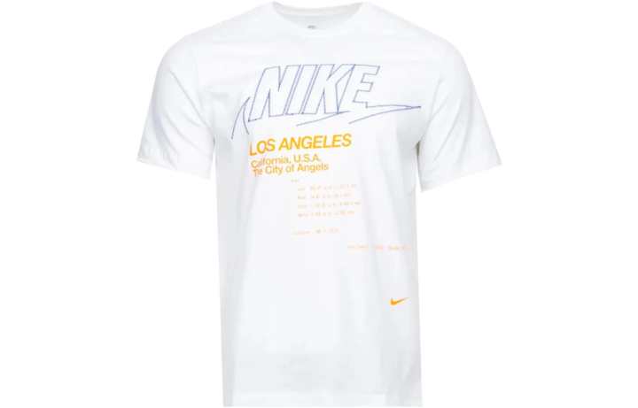 Nike Nike T Shirts Men's White Crew Neck Moderate Straight Fit