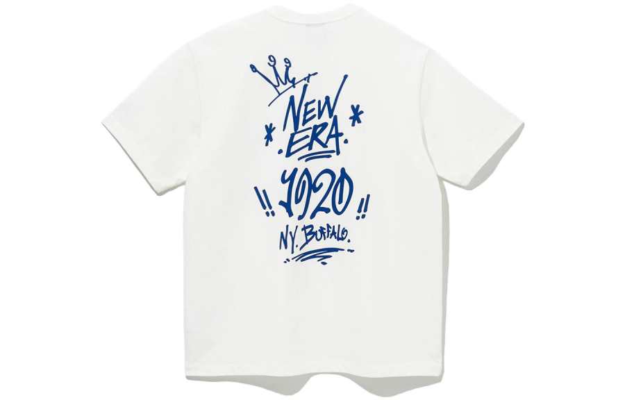 New Era T Shirts Unisex White Crew Neck Moderate Straight Fit