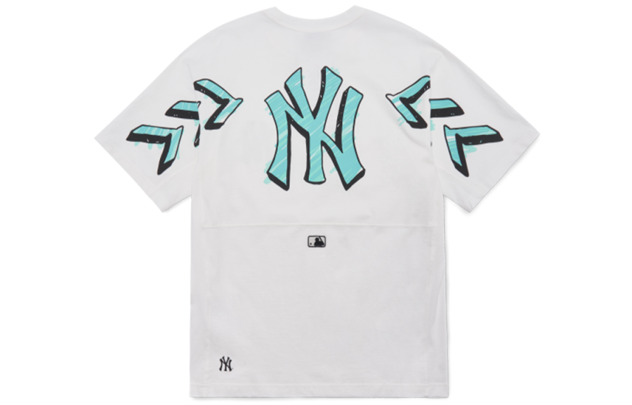 MLB New York Yankees T Shirts Unisex White Crew Neck Moderate Straight Fit