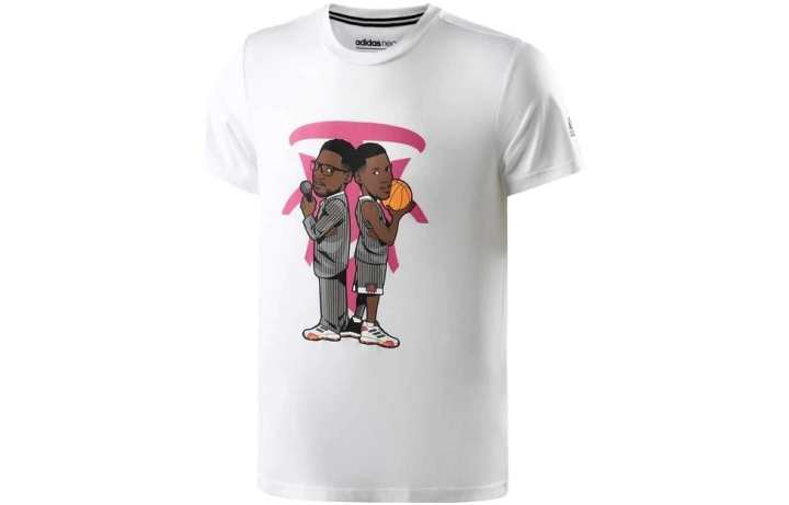 Adidas Adidas T Shirts Men's White Crew Neck Moderate Straight Fit