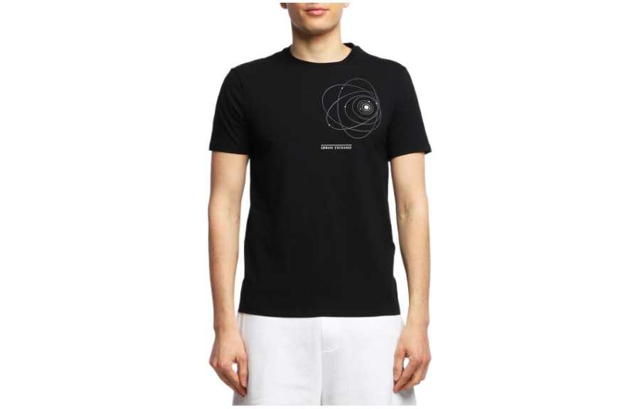 EMPORIO ARMANI T Shirts Men's Black Crew Neck Moderate Straight Fit