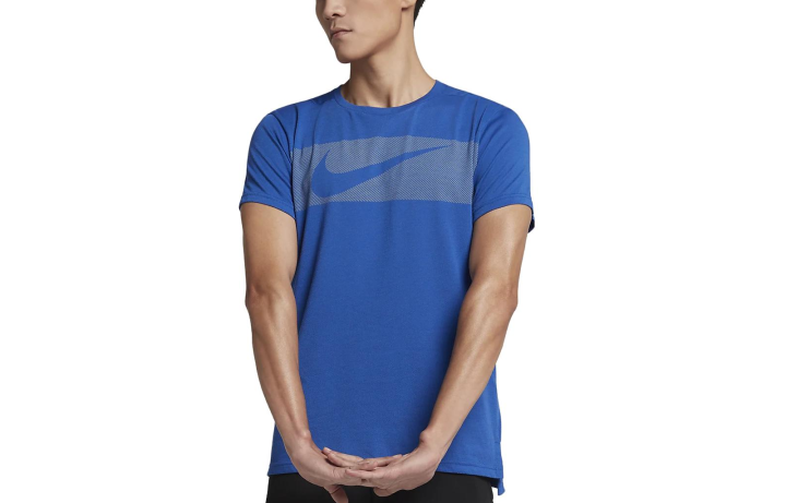 Nike Nike T Shirts Men's Blue Crew Neck Moderate Straight Fit