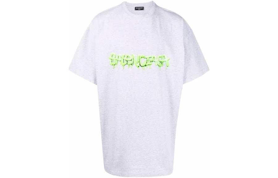 Balenciaga T Shirt Loose Fit Men's Gray