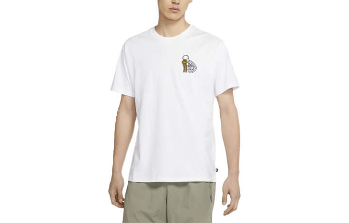Nike Nike T Shirts Men's White Crew Neck Moderate Straight Fit