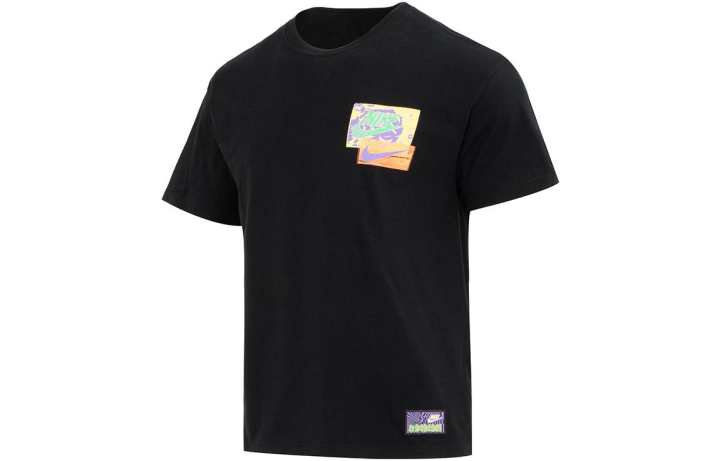 Nike Nike T Shirts Men's Black Crew Neck Moderate Straight Fit