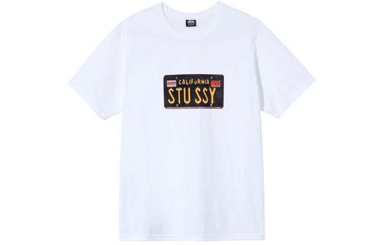 Stussy License Plate Tee T Shirt Unisex White