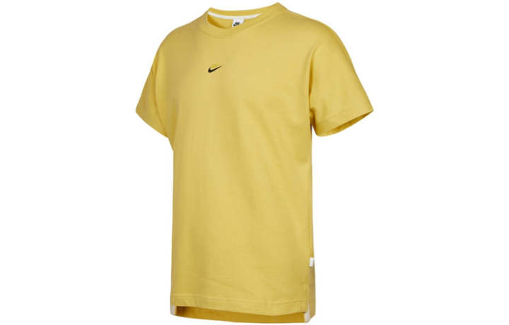 Nike Nike T Shirts Men's Yellow Crew Neck Moderate Straight Fit