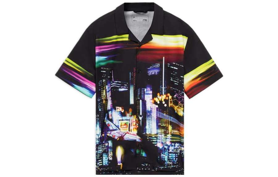 Li-Ning Li Ning Skateboard T Shirts Men's Black Moderate Straight Fit