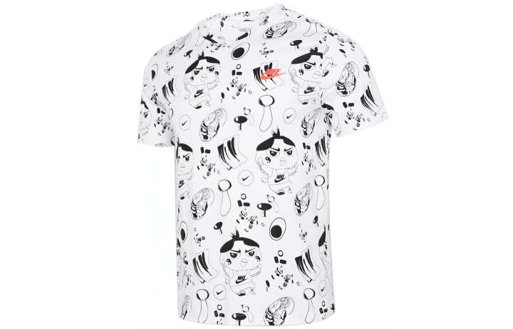 Nike Nike T Shirts Men's White Crew Neck Moderate Straight Fit