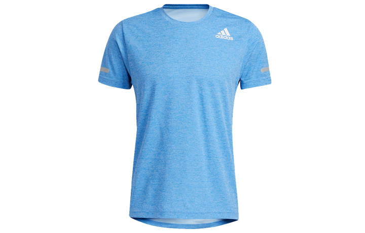 Adidas Adidas T Shirts Men's Sky Blue Crew Neck Moderate Straight Fit