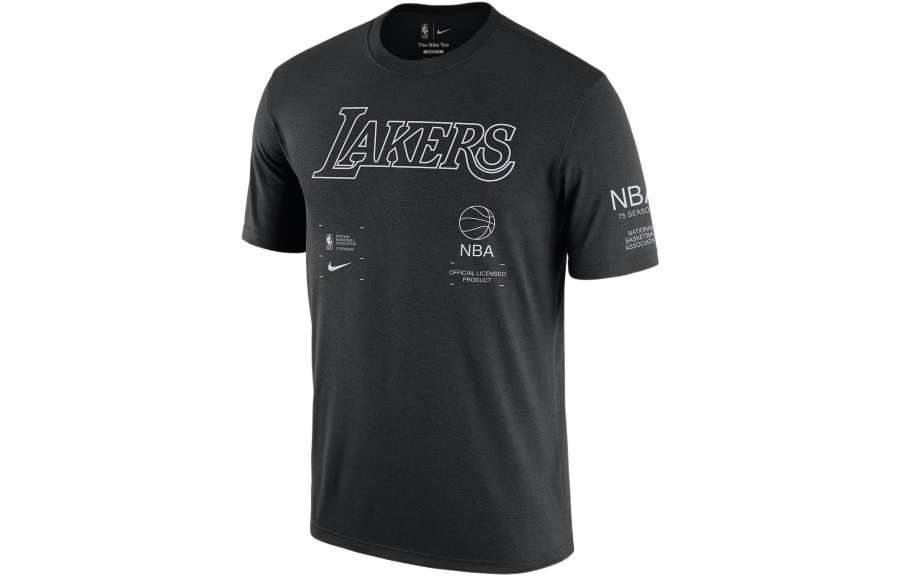 Nike Nike NBA Los Angeles Lakers Courtside Logo Print Crewneck T-shirt Black