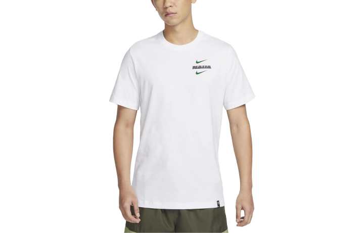 Nike Nike T Shirts Men's White Crew Neck Moderate Straight Fit