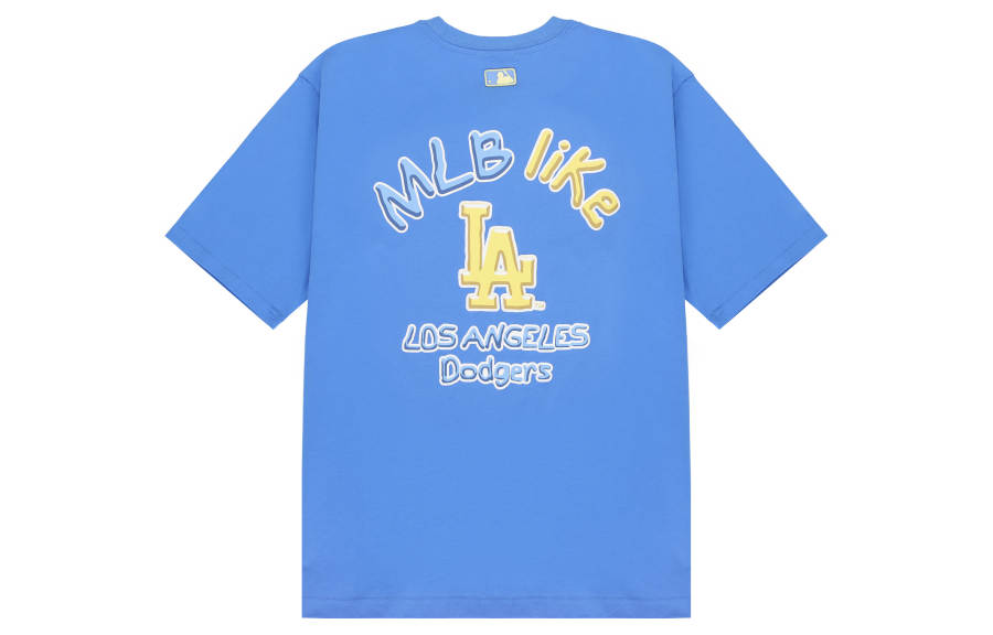 MLB T Shirts Unisex Blue Crew Neck Moderate Straight Fit