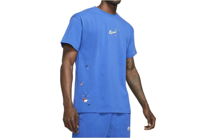 Nike Nike T Shirts Men's Blue Crew Neck Moderate Straight Fit