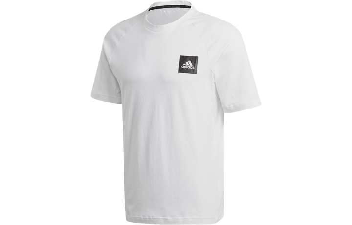 Adidas Adidas T Shirts Men's White Crew Neck Moderate Straight Fit