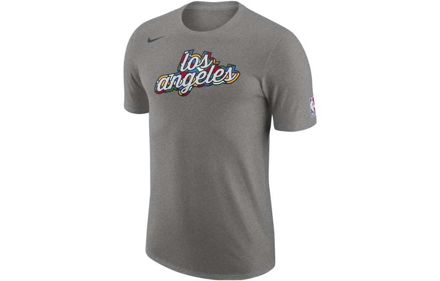 Nike Nike T Shirts Men's Gray Crew Neck Moderate Straight Fit