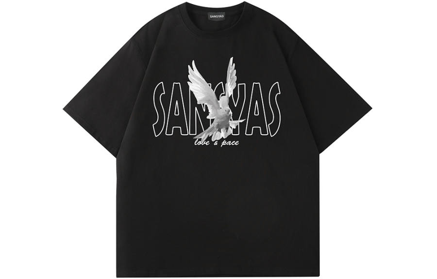 SANSYAS T Shirts Unisex Crew Neck Moderate Straight Fit