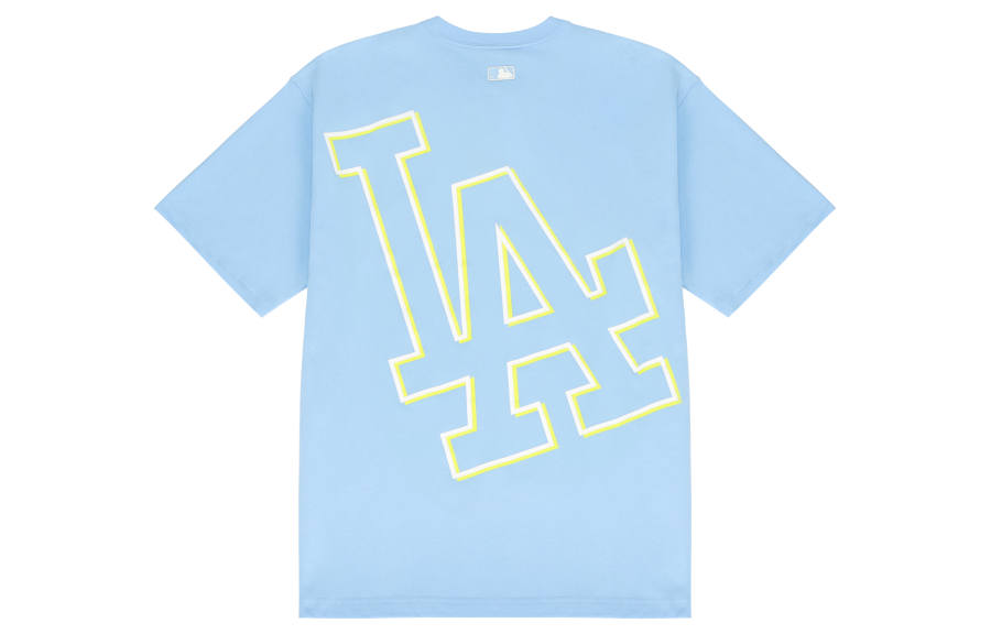 MLB Los Angeles Dodgers T Shirts Unisex Light Blue Crew Neck Moderate Straight Fit