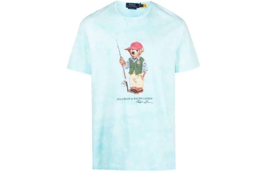 Polo Ralph Lauren Polo Bear SS23 T Shirt Custom Slim Fit Men's Light Blue