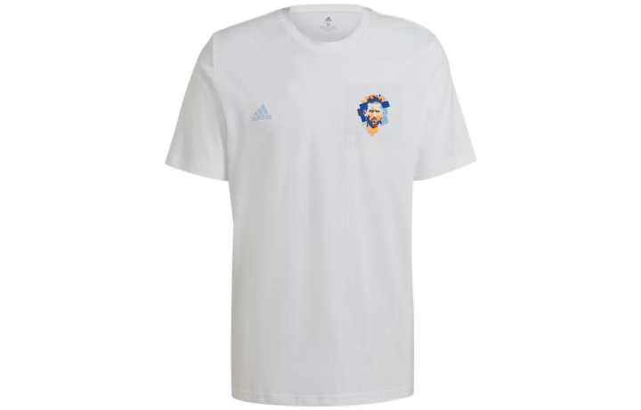Adidas Adidas T Shirts Men's White Crew Neck Moderate Straight Fit