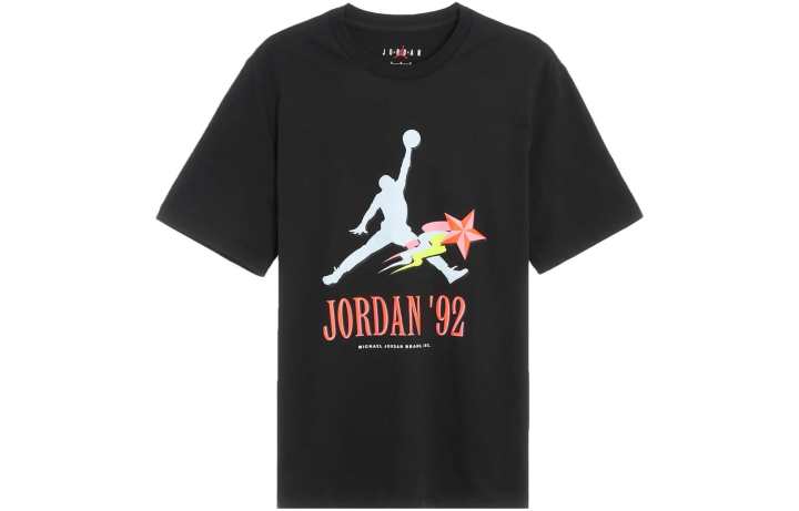 Jordan Jordan T Shirts Men's Black Crew Neck Moderate Straight Fit