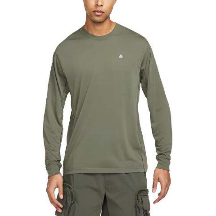 Nike Nike T Shirts Men's Olive Green Crew Neck Moderate Straight Fit