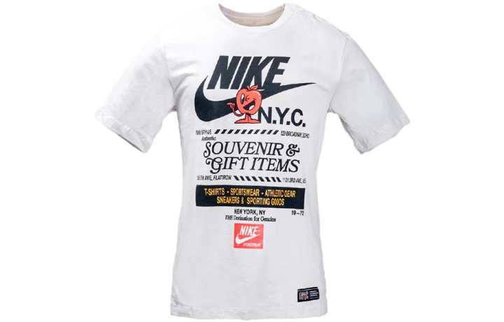 Nike Nike T Shirts Men's White Crew Neck Moderate Straight Fit