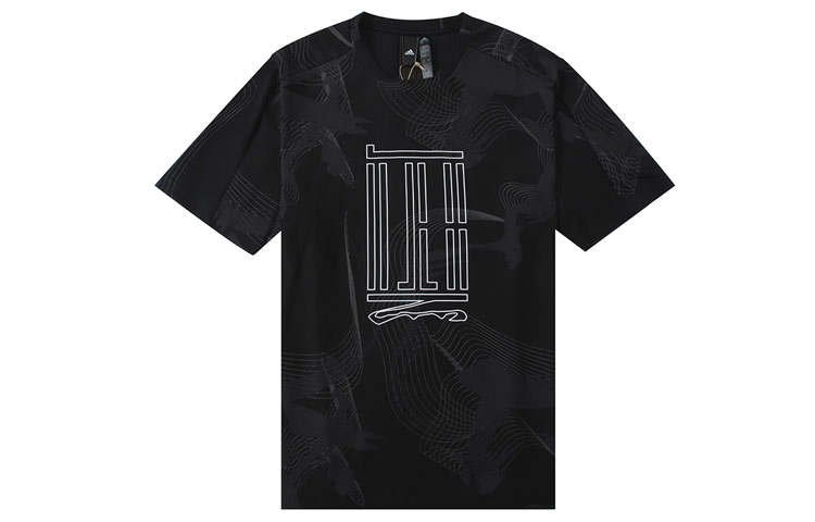 Adidas Adidas T Shirts Men's Black Crew Neck Moderate Straight Fit
