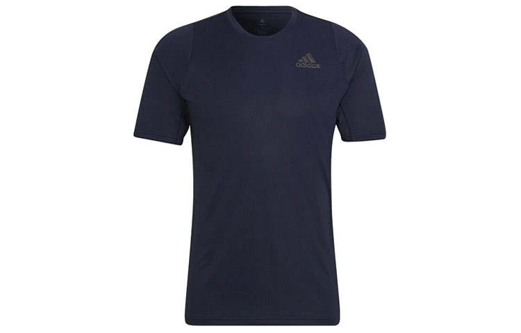 Adidas Adidas T Shirts Men's Navy Blue Crew Neck Moderate Straight Fit