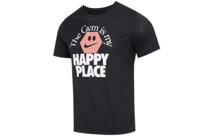Nike Nike T Shirts Men's Black Crew Neck Moderate Straight Fit