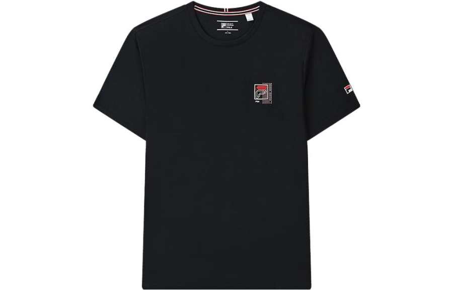 FILA T Shirts Men's Blue Crew Neck Moderate Straight Fit
