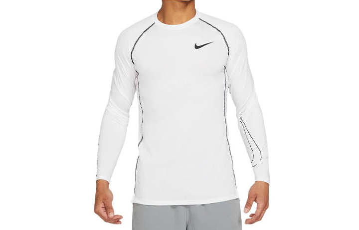 Nike Nike Dri Fit T Shirts Men's White Crew Neck Moderate Straight Fit