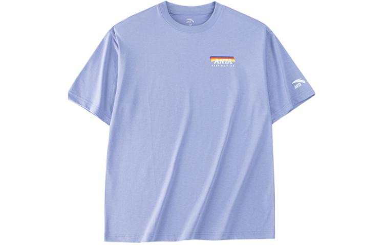 ANTA T Shirts Men's Purple Crew Neck Moderate Straight Fit