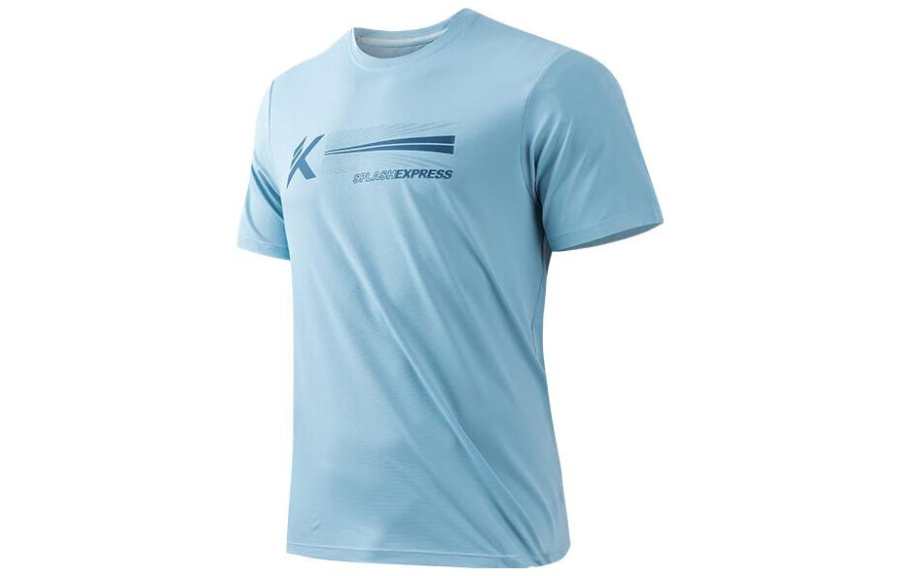 ANTA Basketball Collection T Shirts Men's Jianghe Blue Crew Neck Moderate Straight Fit