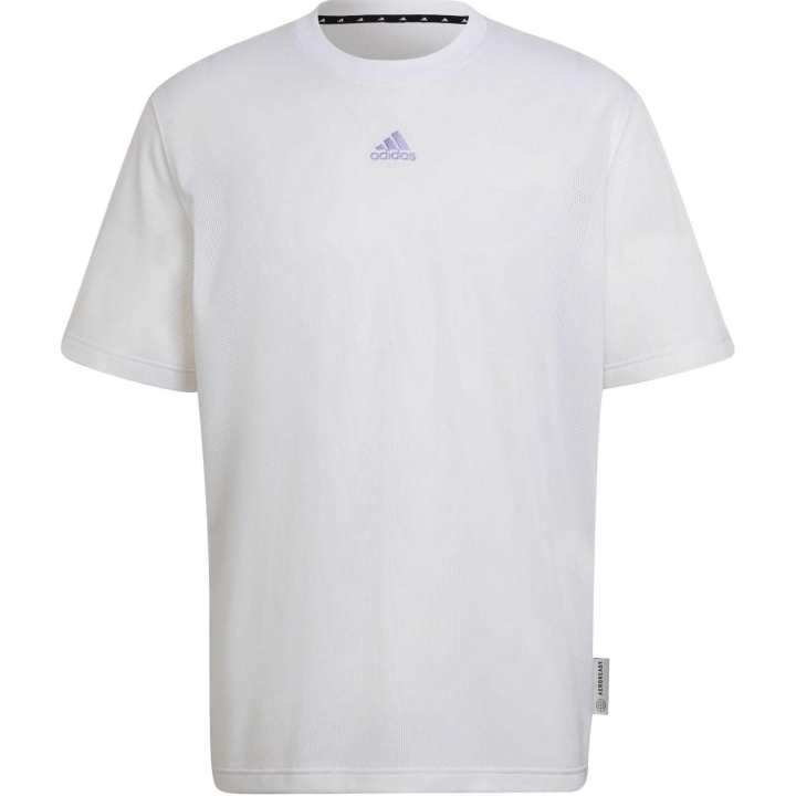 Adidas Adidas T Shirts Men's White Crew Neck Moderate Straight Fit
