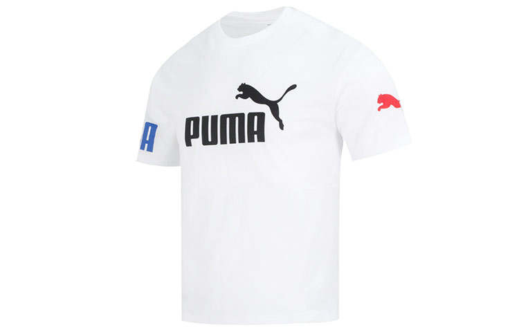 PUMA Men's Casual Collection T Shirts Men's White Crew Neck Moderate