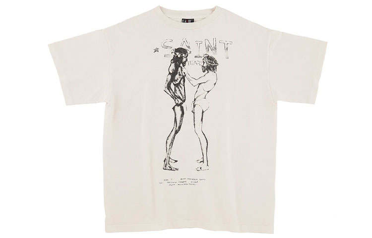 SAINT Mxxxxxx T Shirts Unisex White Crew Neck Moderate Straight Fit