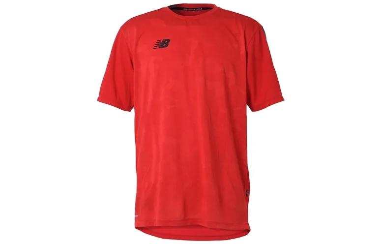 New Balance New Balance T Shirts Men's Red Crew Neck Moderate Straight Fit