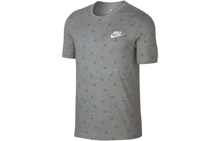 Nike Nike T Shirts Men's Gray Crew Neck Moderate Straight Fit