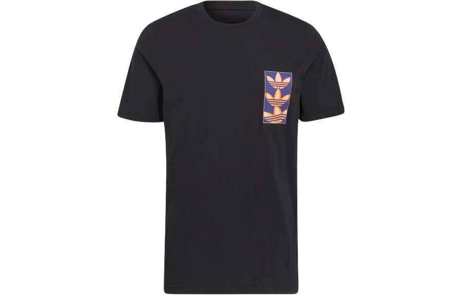 Adidas Originals GRAPHICS Y2K T Shirts Men's Black Crew Neck Moderate Straight Fit