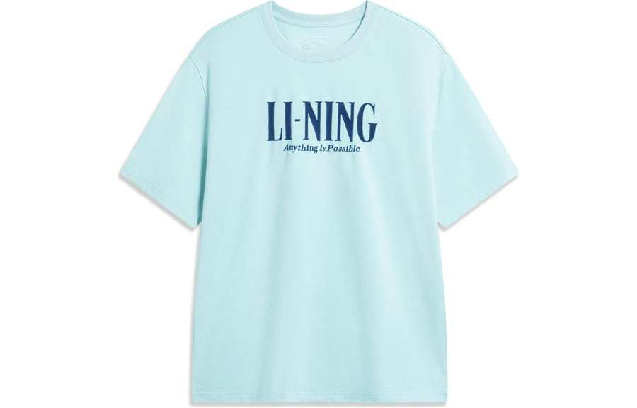 Li-Ning Li Ning Sports Fashion Collection T Shirt Unisex Lake Gray Blue