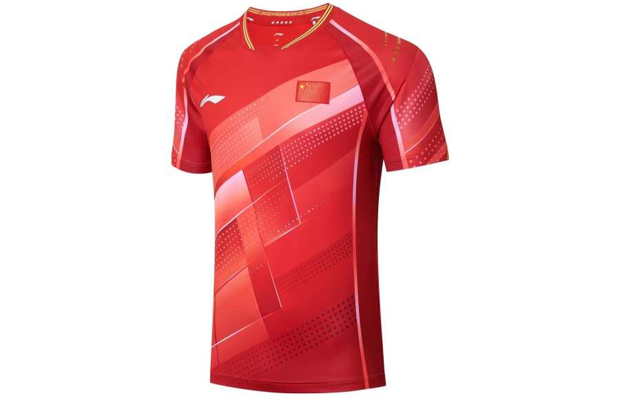 Li-Ning Li Ning Table Tennis Collection T Shirt Men's Total Cherry Red